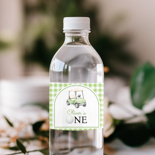Etiqueta Para Botella De Agua Cumpleaños de Golf Primero Fiesta Verde