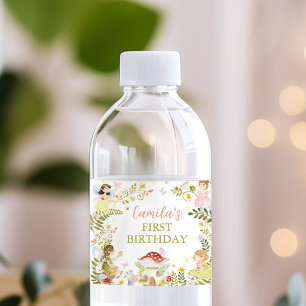 Etiqueta Para Botella De Agua Cumpleaños de Jardín Encantado Floral Hada