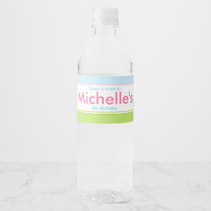 Etiqueta Para Botella De Agua Cumpleaños de la princesa africana y el dragón