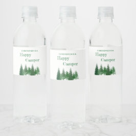 Etiqueta Para Botella De Agua Cumpleaños de los Árboles de Woodland