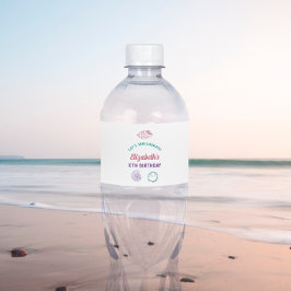Etiqueta Para Botella De Agua Cumpleaños de los Chicas de las conchas marinas