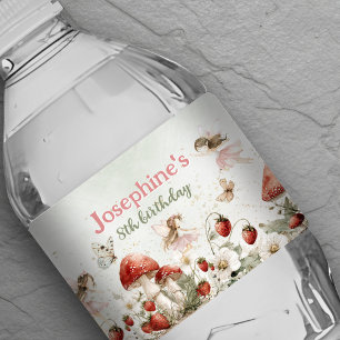 Etiqueta Para Botella De Agua cumpleaños de niña hadas caprichosas jardín