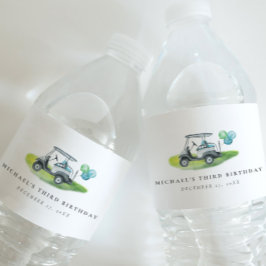 Etiqueta Para Botella De Agua Cumpleaños del Golf Azul Par-tee