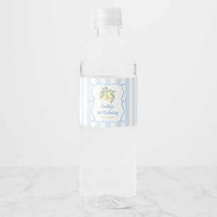 Etiqueta Para Botella De Agua Cumpleaños Lemon Blue