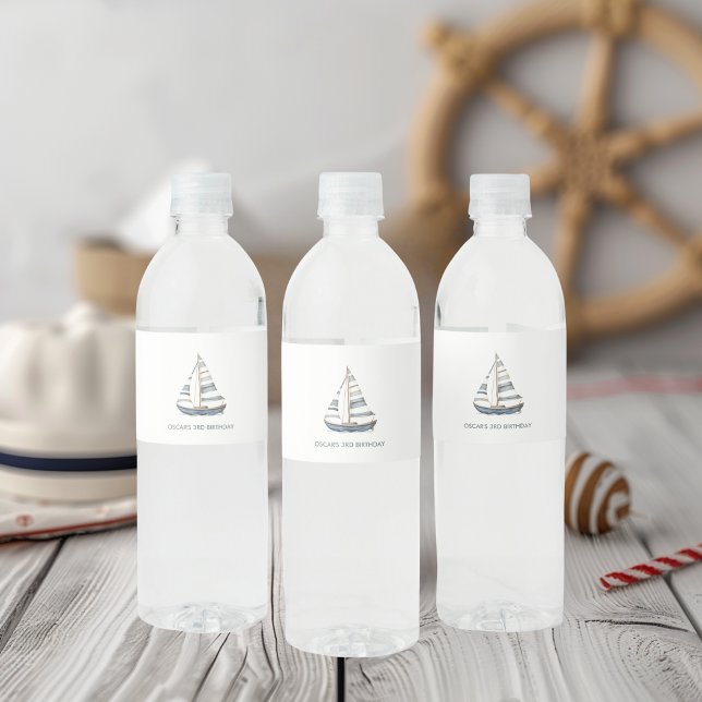 Etiqueta Para Botella De Agua Cumpleaños Náutico I (Subido por el creador)