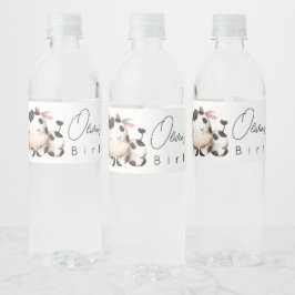 Etiqueta Para Botella De Agua cumpleaños neutro de género en las vacas
