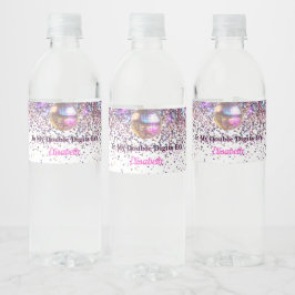Etiqueta Para Botella De Agua Cumpleaños Pink Disco Trendy En Mi Era De Doble Dí