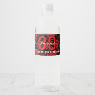 Etiqueta Para Botella De Agua Cumpleaños Temático de Rosa Elegante 90