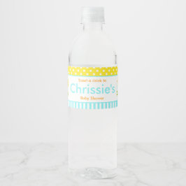 Etiqueta Para Botella De Agua Cute Blue Boy Chick Fiesta de Baby Shower