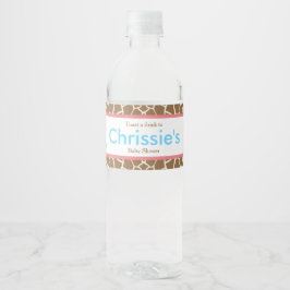 Etiqueta Para Botella De Agua Cute Giraffe Twins Fiesta de Baby Shower