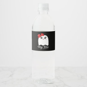 Etiqueta Para Botella De Agua Cute Hey Boo Halloween