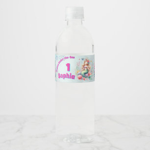 Etiqueta Para Botella De Agua Cute Magical Floral Mermaid Cumpleaños 1st Cumplea