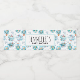Etiqueta Para Botella De Agua Cute Nautical Whats Watercolor Baby Shower