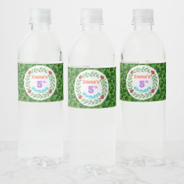 Etiqueta Para Botella De Agua Cute Personalizado Ladybug & Leaf 5º cumpleaños