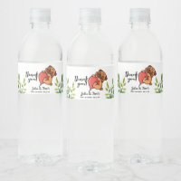 Cute Pug Gracias Etiqueta De Botella De Agua Baby