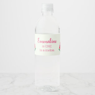 Etiqueta Para Botella De Agua Cute Watermelon Uno En Un Melón Primer Cumpleaños
