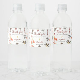 Etiqueta Para Botella De Agua Cute Woodland Baby Shower Forest Animals Kawaii