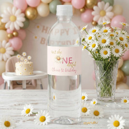 Etiqueta Para Botella De Agua Daisy 1st Birthday - Isn't She ONEderful Pink