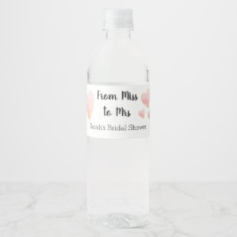 Etiqueta Para Botella De Agua De Miss a Sra. Black and White Bridal Shower