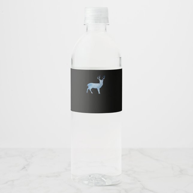 Etiqueta Para Botella De Agua Deer Modern Artistic Design  (Anverso)