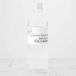 Etiqueta Para Botella De Agua Despedida de Soltera con Acuarela de Eucalipto
