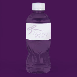 Etiqueta Para Botella De Agua Despedida de soltera con lazo de agua púrpura