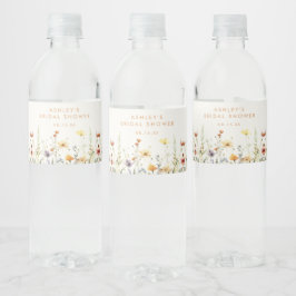Etiqueta Para Botella De Agua Despedida de soltera de flores silvestres rústicas