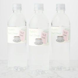 Etiqueta Para Botella De Agua Despedida de soltera de té y libros