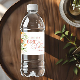 Etiqueta Para Botella De Agua Despedida de soltera elegante floral cítrico