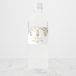 Etiqueta Para Botella De Agua Despedida de Soltera Soiree Rosa Polvo y Dorado