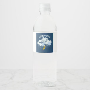 Etiqueta Para Botella De Agua Día de nubes
