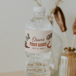 Etiqueta Para Botella De Agua Día del primer rodeo del oeste salvaje