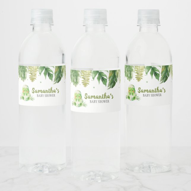 Etiqueta Para Botella De Agua Dinosaur Baby Shower (Botellas)
