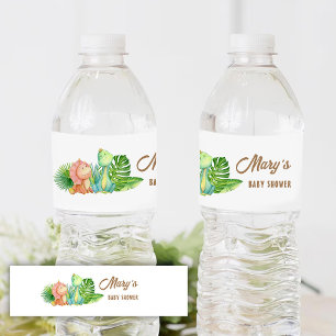 Etiqueta Para Botella De Agua Dinosaur Baby Shower