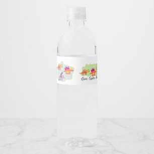 Etiqueta Para Botella De Agua Dinosaurio