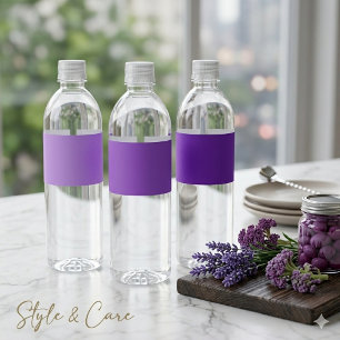 Etiqueta Para Botella De Agua Diseña tu sueño - 8" x 2.125" Morado Frambuesa