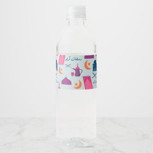 Etiqueta Para Botella De Agua Diseño islámico festivo de Ramadán