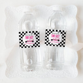 Etiqueta Para Botella De Agua Dos Fiestas del segundo cumpleaños de Race Rápido