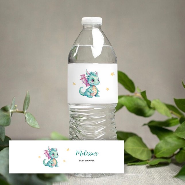 Etiqueta Para Botella De Agua Dragón de bebé (Subido por el creador)