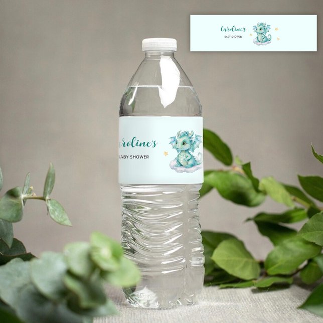 Etiqueta Para Botella De Agua Dragón de bebé (Subido por el creador)