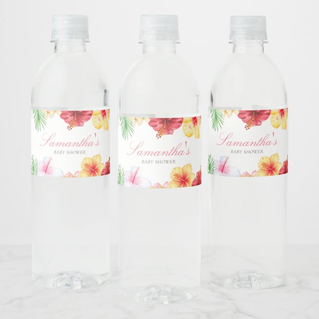 Etiqueta Para Botella De Agua Ducha de bebé Aloha (Botellas)