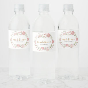 Etiqueta Para Botella De Agua Ducha de bebé boho Pequeña Flor Silvestre