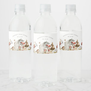 Etiqueta Para Botella De Agua Ducha de bebé Bosque de otoño Hongos