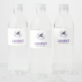 Etiqueta Para Botella De Agua Ducha de bebé Bruja Fantasma Boo Morado