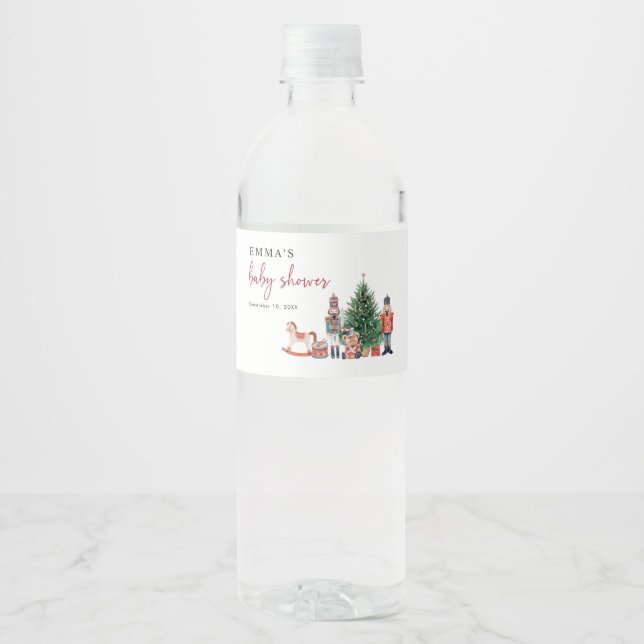 Etiqueta Para Botella De Agua Ducha de Bebé Cascanueces (Anverso)
