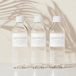 Etiqueta Para Botella De Agua Ducha de bebé con globo aerostático