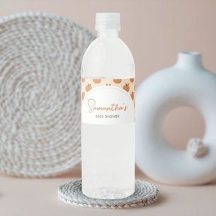 Etiqueta Para Botella De Agua Ducha de bebé de Calabacita de Otoño