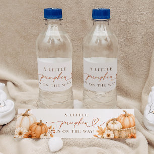 Etiqueta Para Botella De Agua Ducha de bebé de calabacita otoño