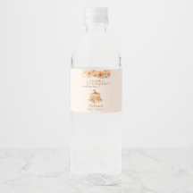 Ducha de bebé de calabaza naranja elegante floral 