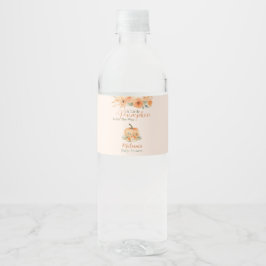 Etiqueta Para Botella De Agua Ducha de bebé de calabaza naranja elegante floral